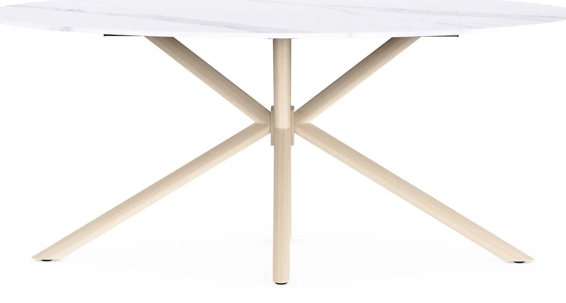 CBA Ovaler Esstisch Stoik - 180x90x75cm - Keramik - Marmoroptik