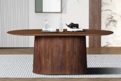Rousseau Ovaler heller Tisch Miguel - 200 cm | Massivholz Mango | H76 x B200 x T100 cm