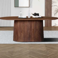 Rousseau Ovaler heller Tisch Miguel - 200 cm | Massivholz Mango | H76 x B200 x T100 cm