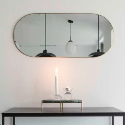 House Nordic Ovaler Messing-Jersey-Spiegel 35x80 cm