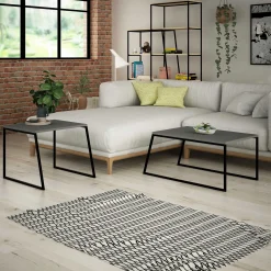 Emob Pal Couchtisch-Set | 100 % MELAMIN | , Schwarz