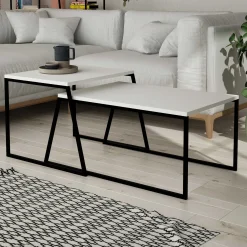 Emob Pal Couchtisch-Set | 100 % MELAMIN | , Schwarz