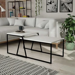 Emob Pal Couchtisch-Set | 100 % MELAMIN | , Schwarz