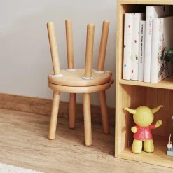 Kinder Emob Exclusive PandaKindertischset : Tisch, zwei Stühle, zwei Hocker - Bambusholz