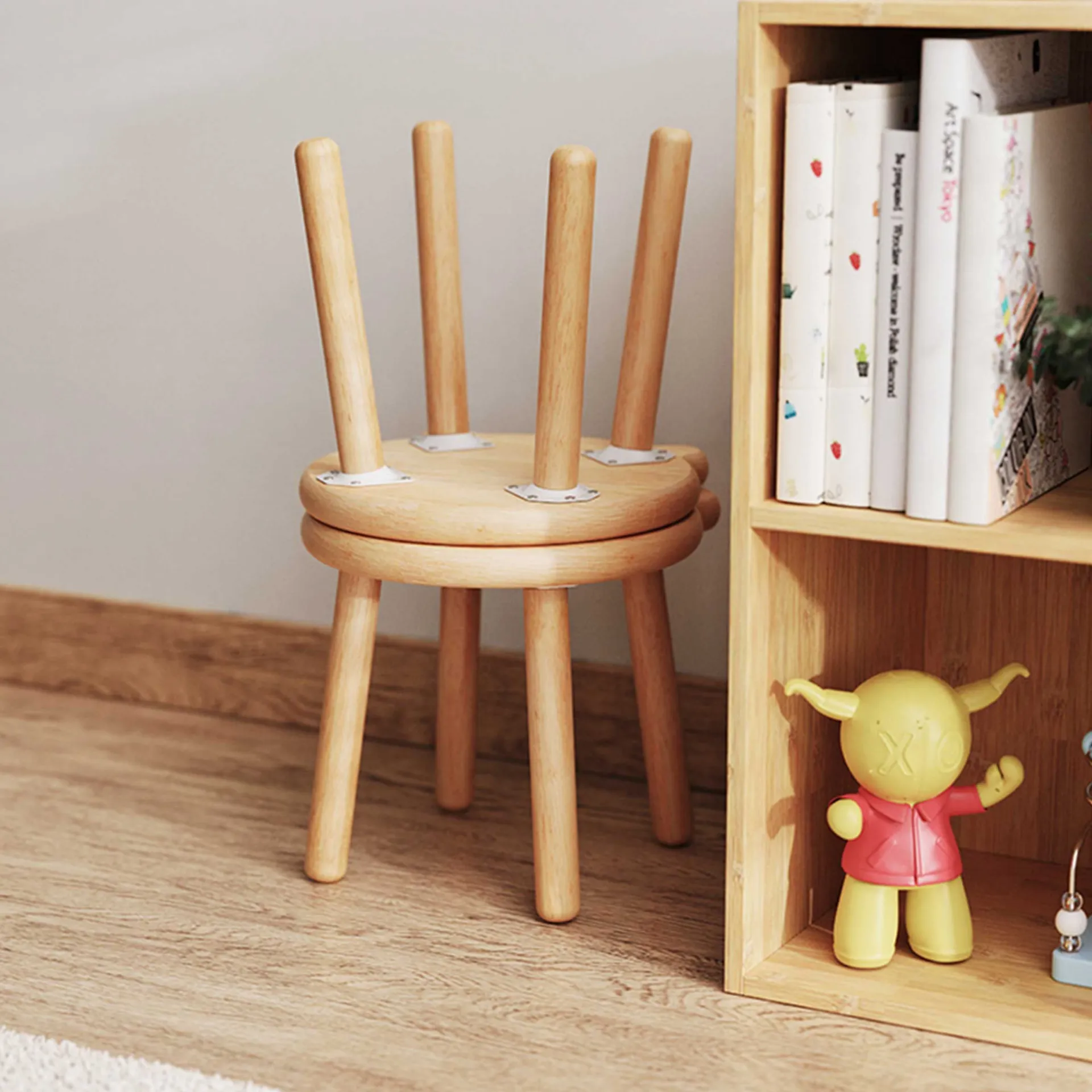 Kinder Emob Exclusive PandaKindertischset : Tisch, zwei Stühle, zwei Hocker - Bambusholz