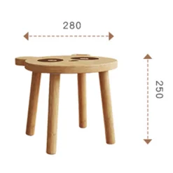 Kinder Emob Exclusive PandaKindertischset : Tisch, zwei Stühle, zwei Hocker - Bambusholz