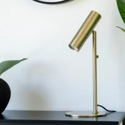 House Nordic Paris Messing Tischlampe - Elegantes Design, 200 cm Stoffkabel