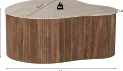 Rousseau Paul 83 cm Mangoholz Couchtisch mit Travertin