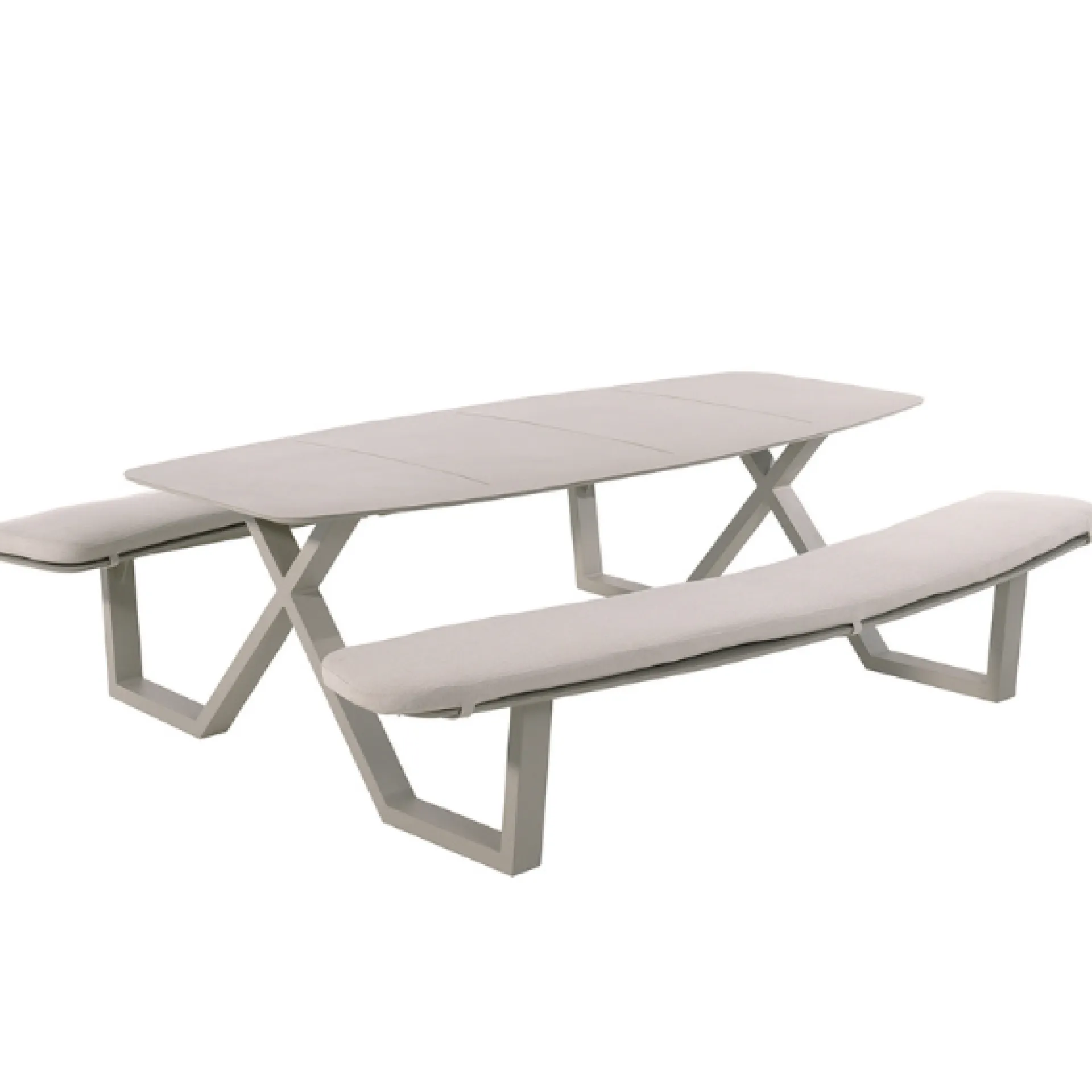 Gescova Picknicktisch Corfu - Aluminium - 220x212x72 cm - mit Sitzkissen