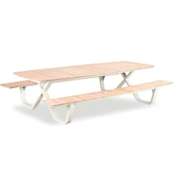 Gescova Picknicktisch Mary - - Teakholz & Aluminium - 300x200x75 cm - Beige