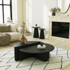 Emob Podium Couchtisch | 100 % MELAMIN | Schwarz