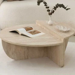 Emob Podium Couchtisch | 100 % MELAMIN | Travertin