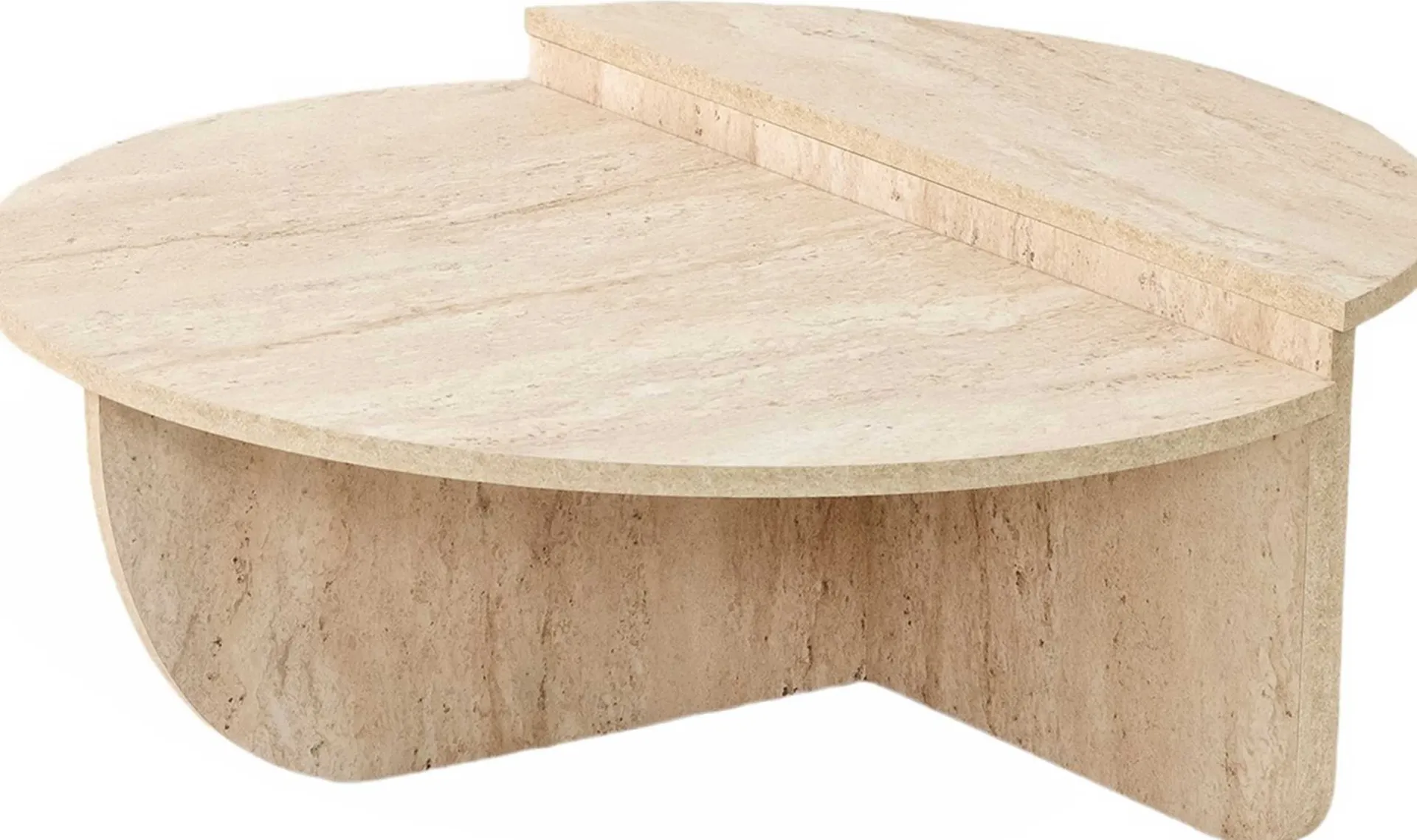 Emob Podium Couchtisch | 100 % MELAMIN | Travertin