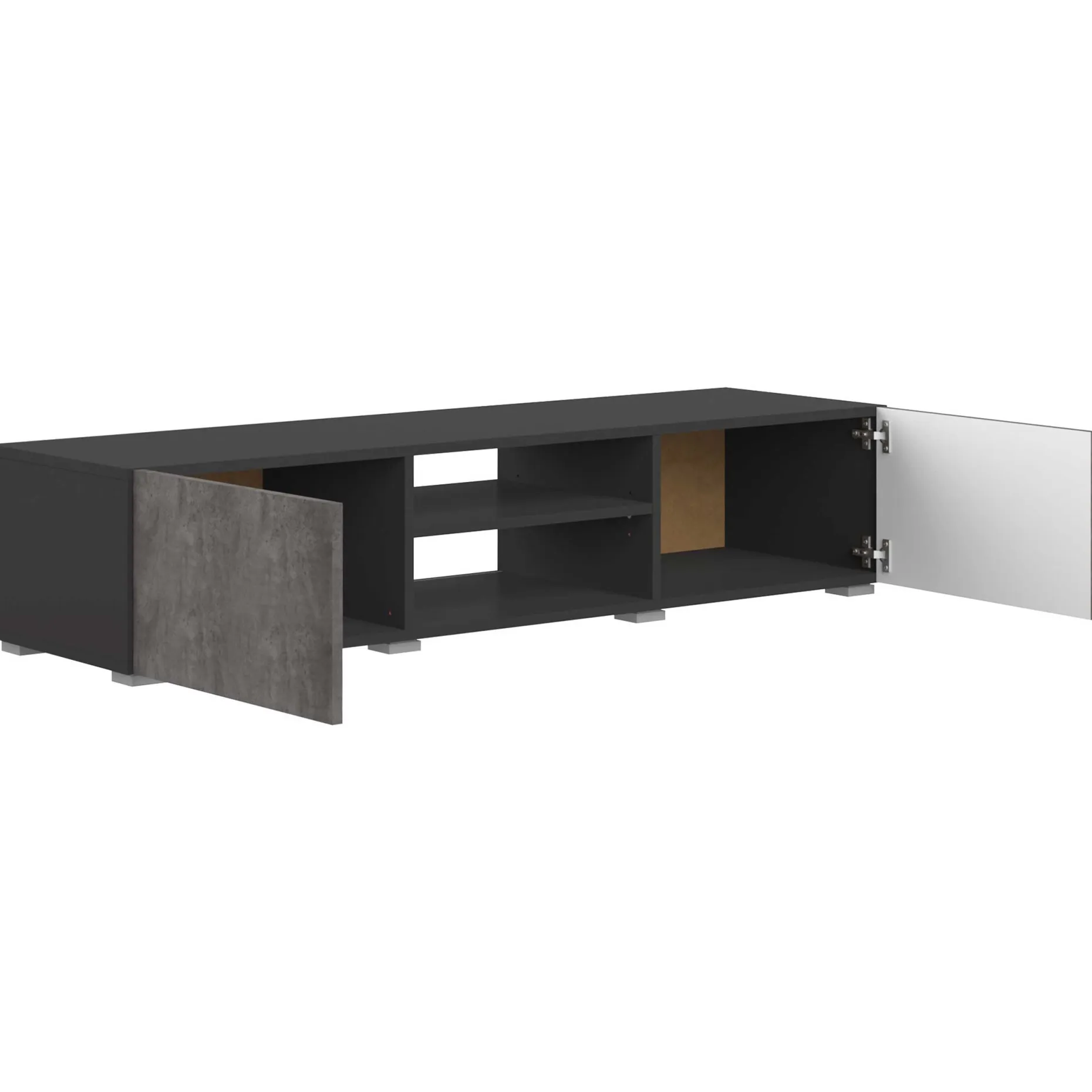 Podium TV-Möbel 140 cm - schwarz/Beton