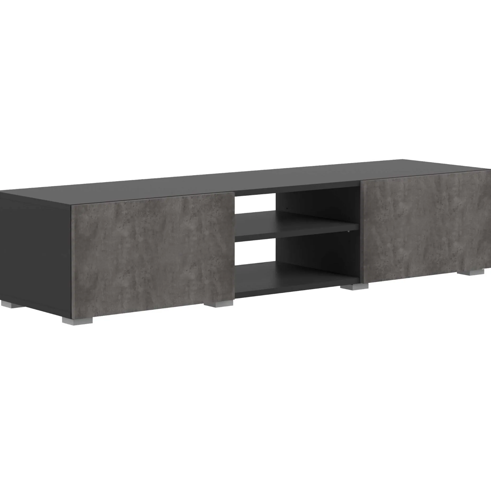 Podium TV-Möbel 140 cm - schwarz/Beton