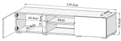 Podium TV-Möbel 140 cm - schwarz/Beton