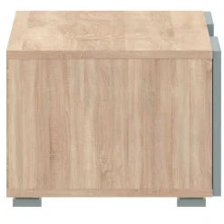 Polka TV-Schrank 140 cm 2 Flügeltüren, 2 offene Fächer - Eiche /Celadon grau