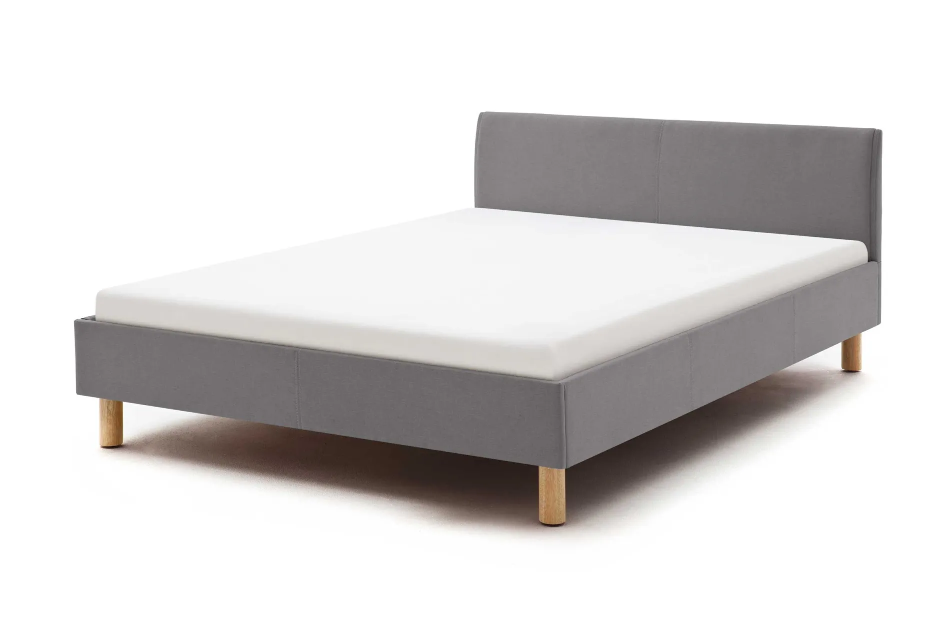 Polsterdoppelbett Amber - hellgrau