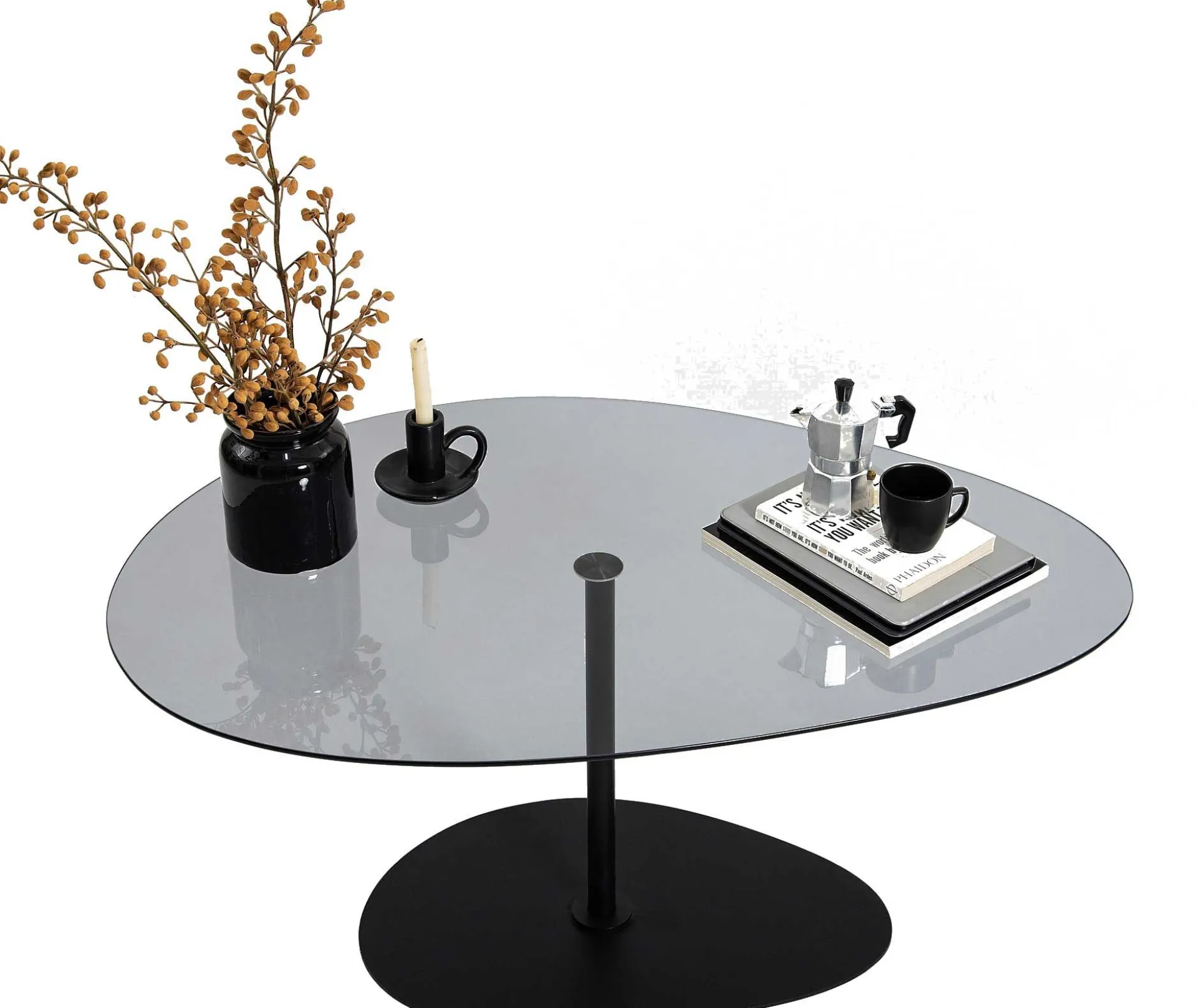 Emob Porto Couchtisch | GEHÄRTETES GLAS | Dunkelgrau,