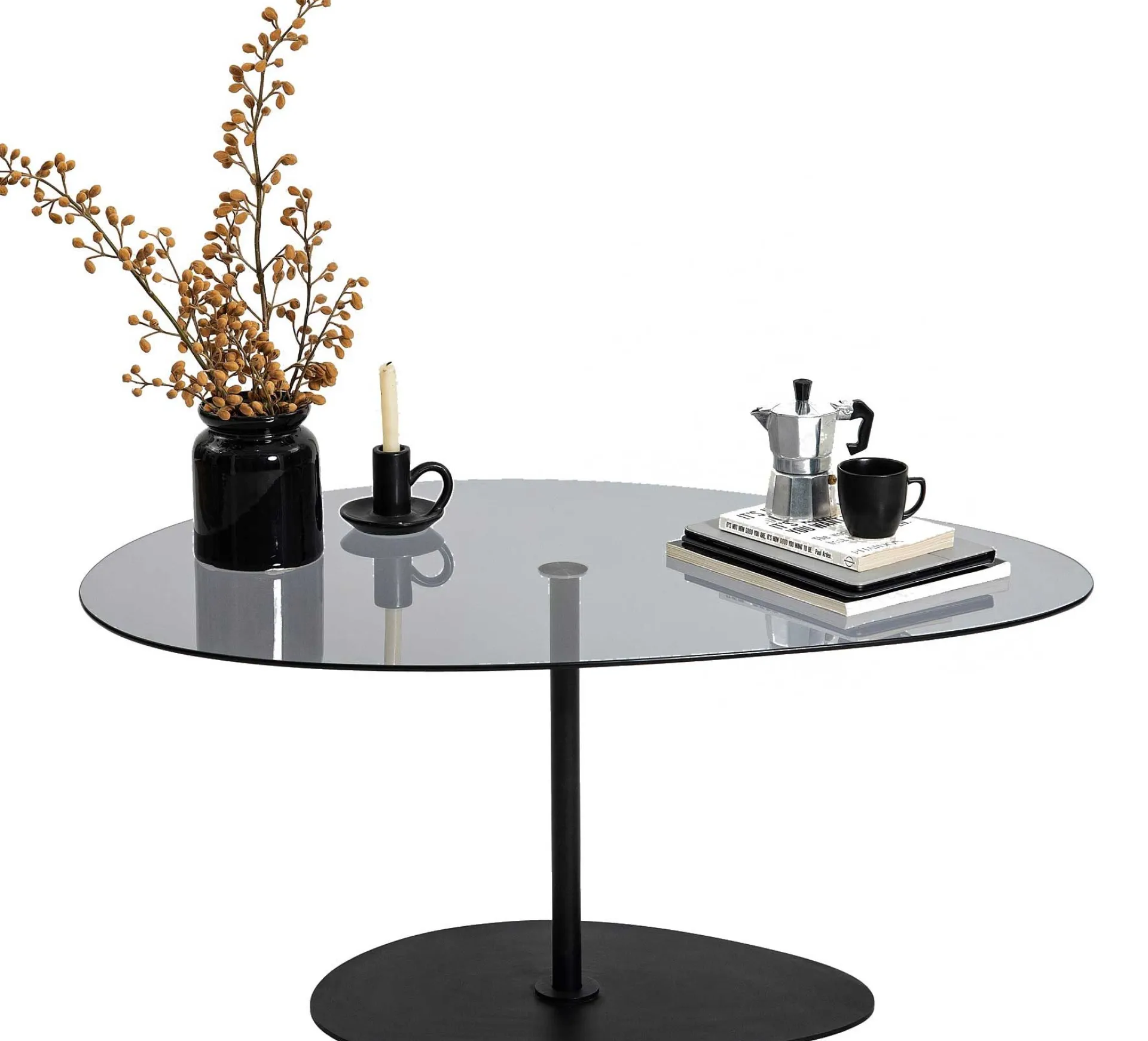 Emob Porto Couchtisch | GEHÄRTETES GLAS | Dunkelgrau,