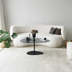 Emob Porto Couchtisch | GEHÄRTETES GLAS | Dunkelgrau,