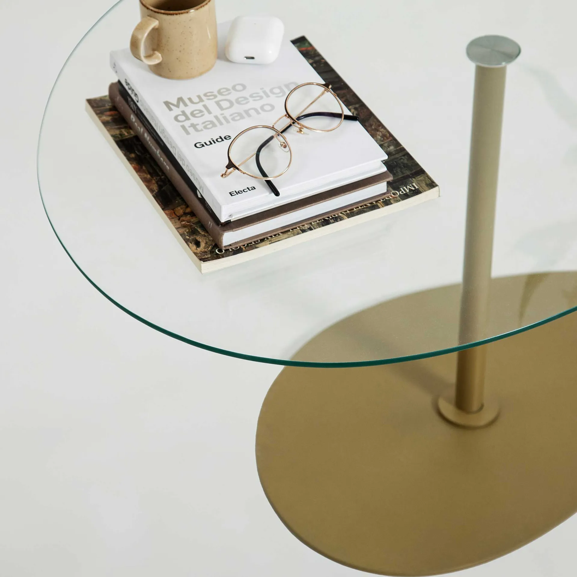Emob Porto Couchtisch | GEHÄRTETES GLAS | , Gold