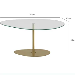 Emob Porto Couchtisch | GEHÄRTETES GLAS | , Gold