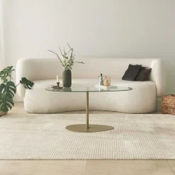 Emob Porto Couchtisch | GEHÄRTETES GLAS | , Gold