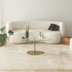 Emob Porto Couchtisch | GEHÄRTETES GLAS | , Gold