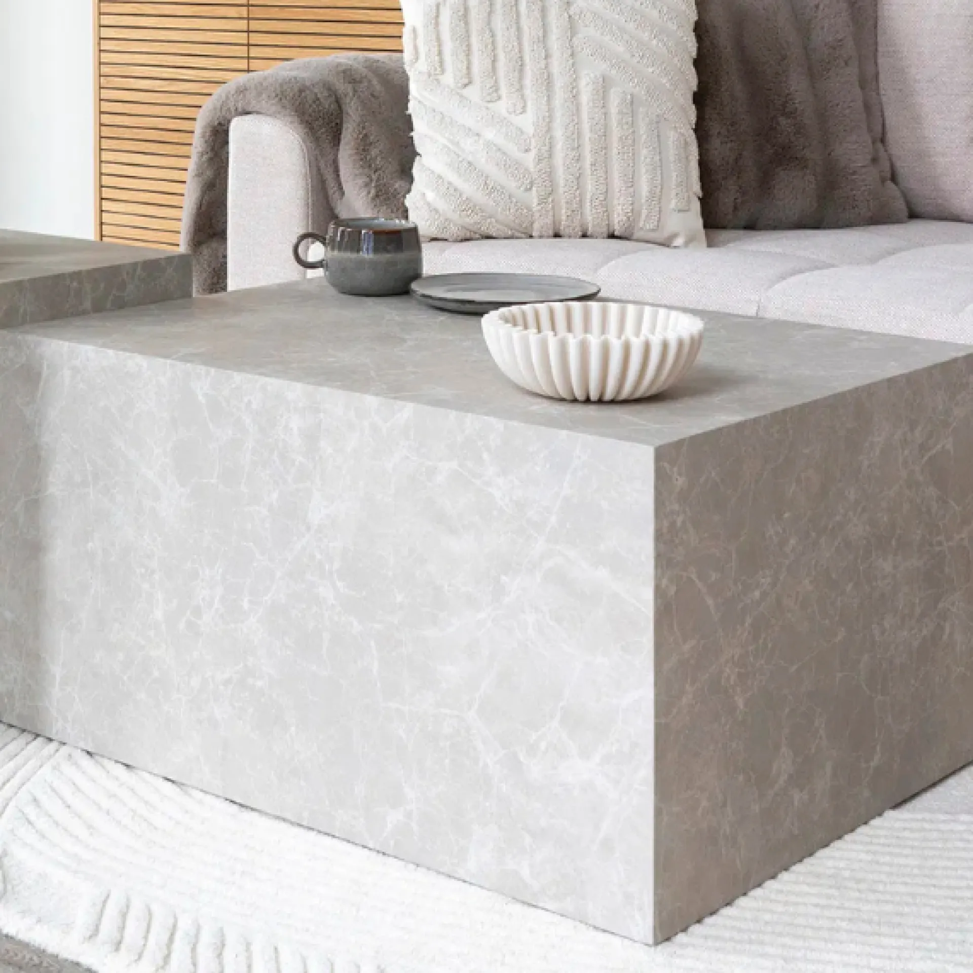 House Nordic Prague Couchtisch - 60x80x40 cm - Marmoroptik