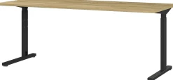 Germania Presley Schreibtisch 180cm mechanisch verstellbar - Eiche/schwarz
