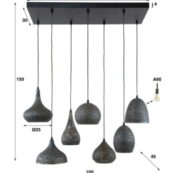 Emob Punchy Hängeleuchte 150 cm--braun