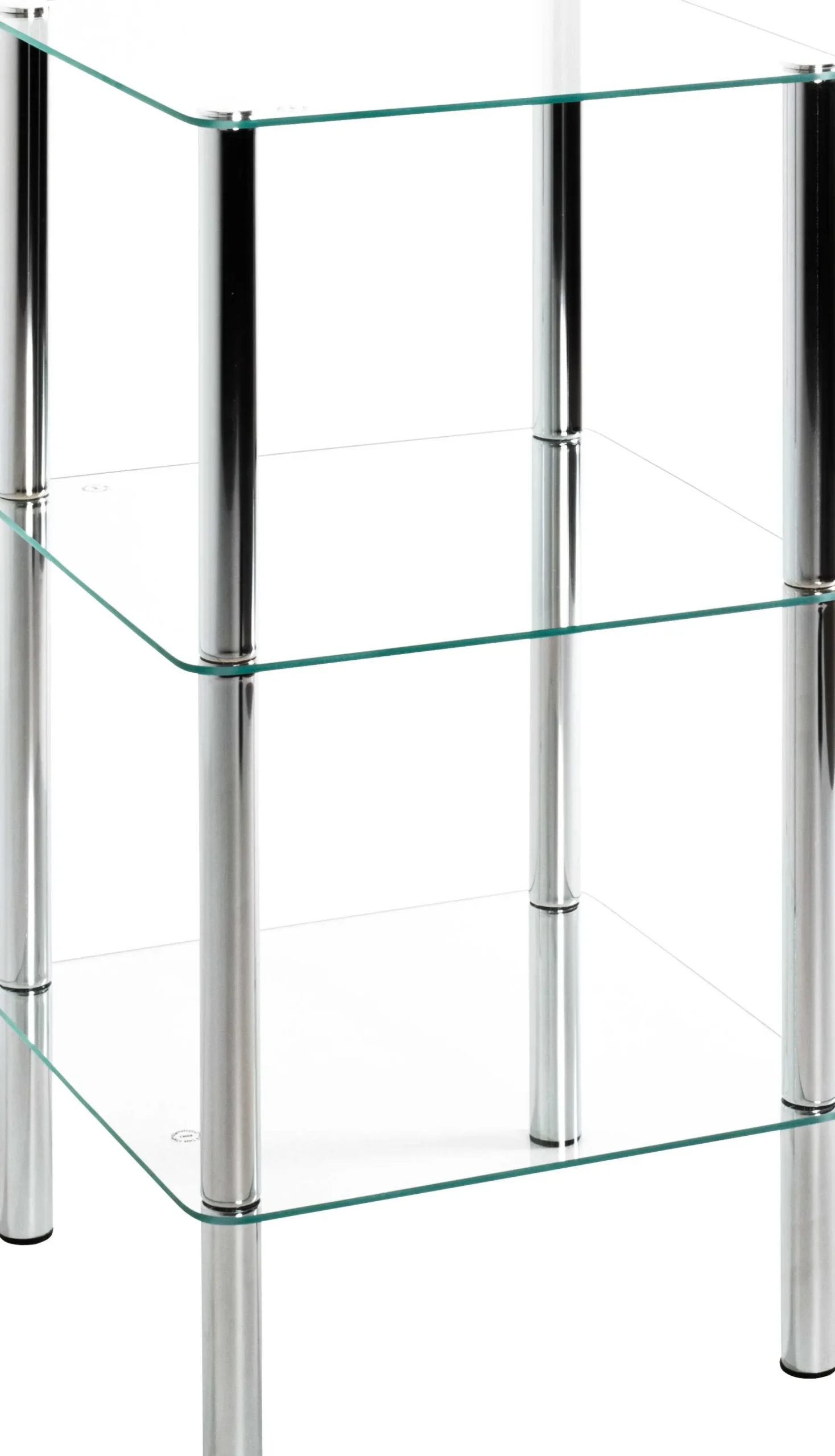 Haku Quadratischer Beistelltisch Bas - 39x39x75 cm - Chromstahl/Sicherheitsglas