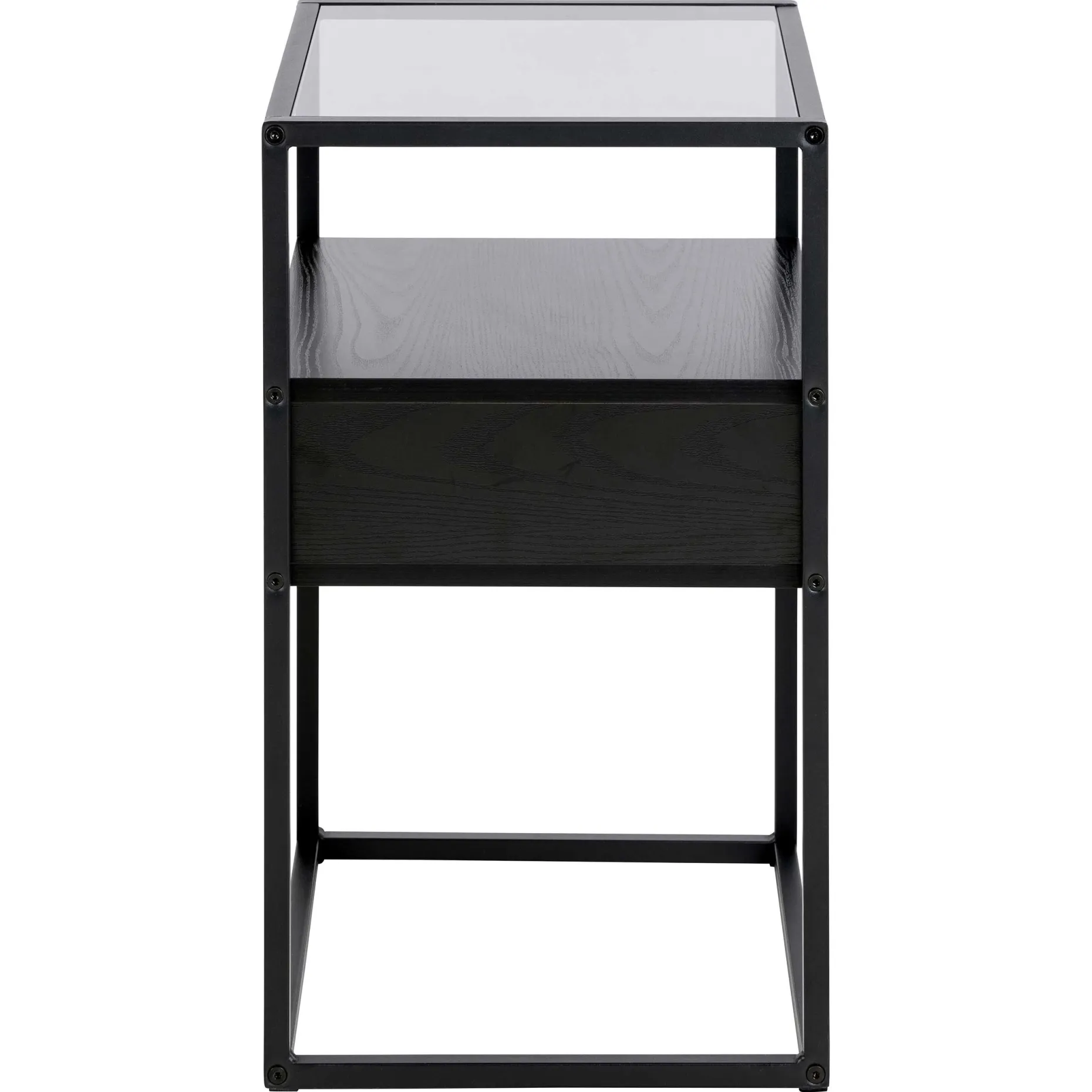Quadratischer Nachttisch Randolf - 40x35x60 cm - Schwarz