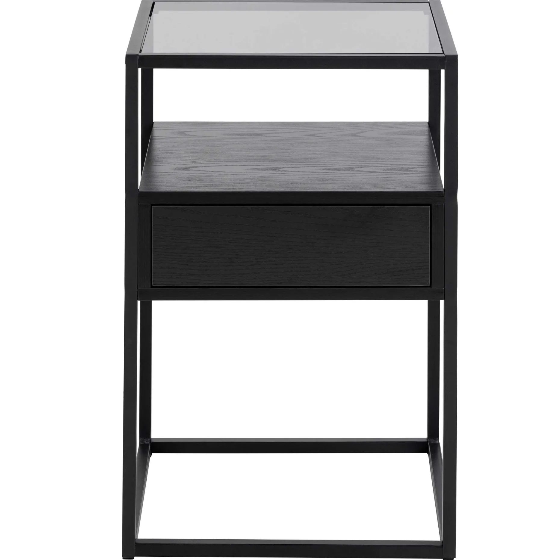 Quadratischer Nachttisch Randolf - 40x35x60 cm - Schwarz