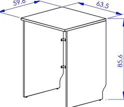 Rahmen für Geschirrspüler Manchester | 64 x 60 x 86 cm | Helvezia Oak Design