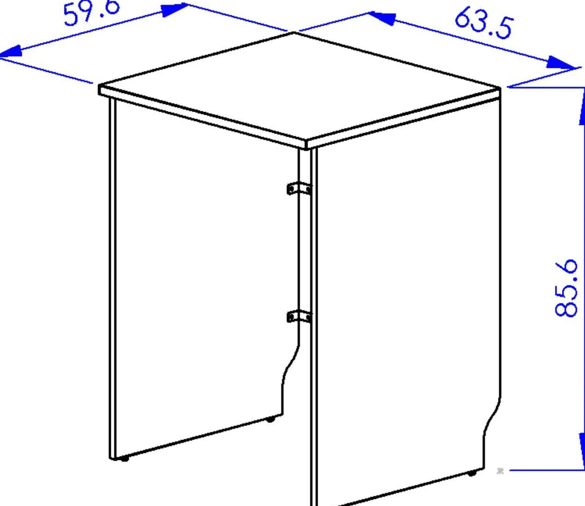 Rahmen für Geschirrspüler Manchester | 64 x 60 x 86 cm | Helvezia Oak Design