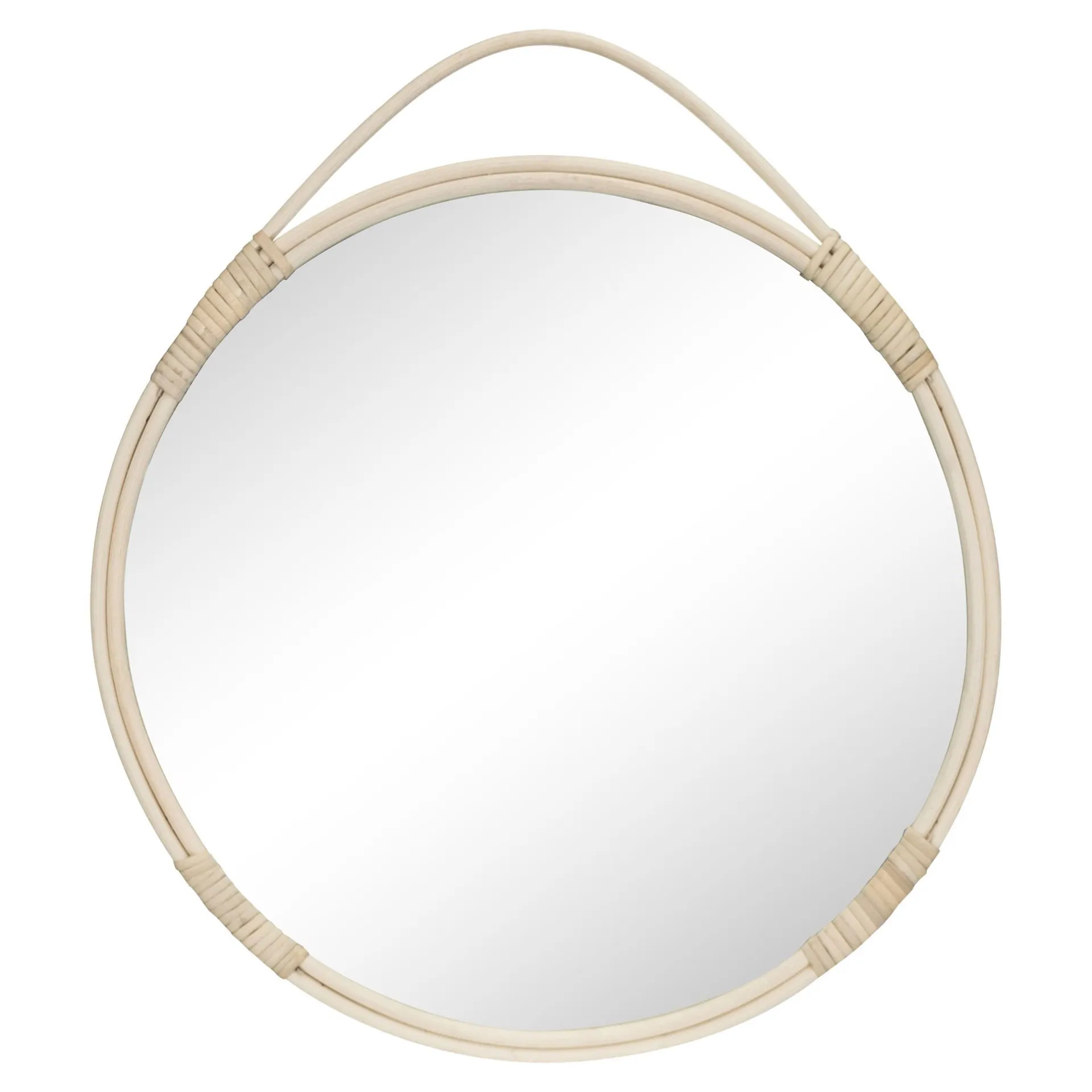 House Nordic Rattan Rand Natur Rund Spiegel - ø50cm