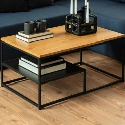 Emob Rechteckiger Couchtisch mit Wildeiche-Finish
