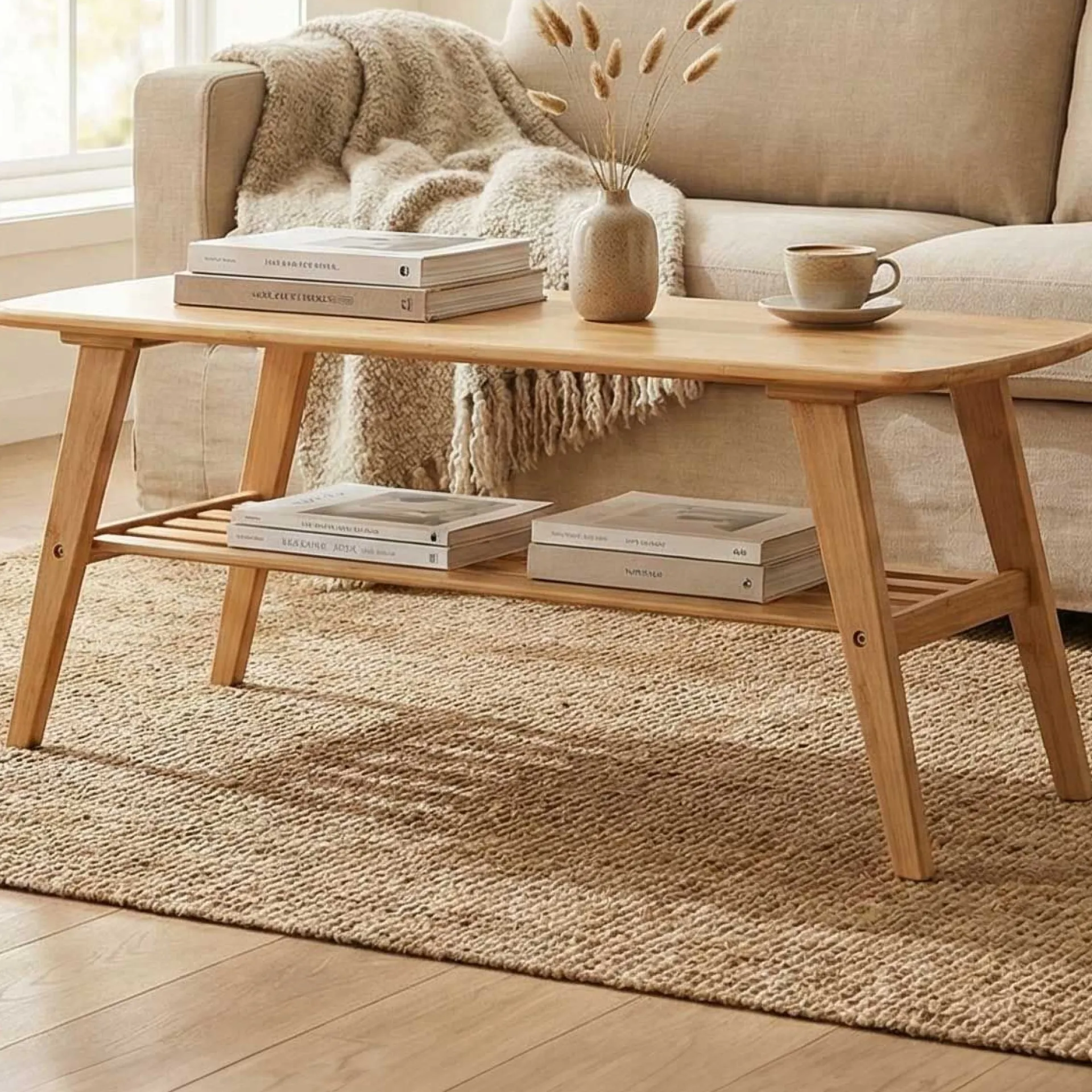 Emob Exclusive Reini Couchtisch - 120x60x50cm - Bambusholz