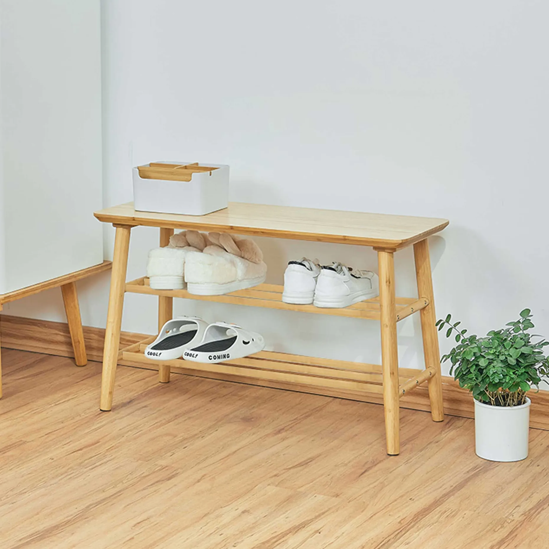 Reini Schuhregal - 67x28x43cm - Bambusholz