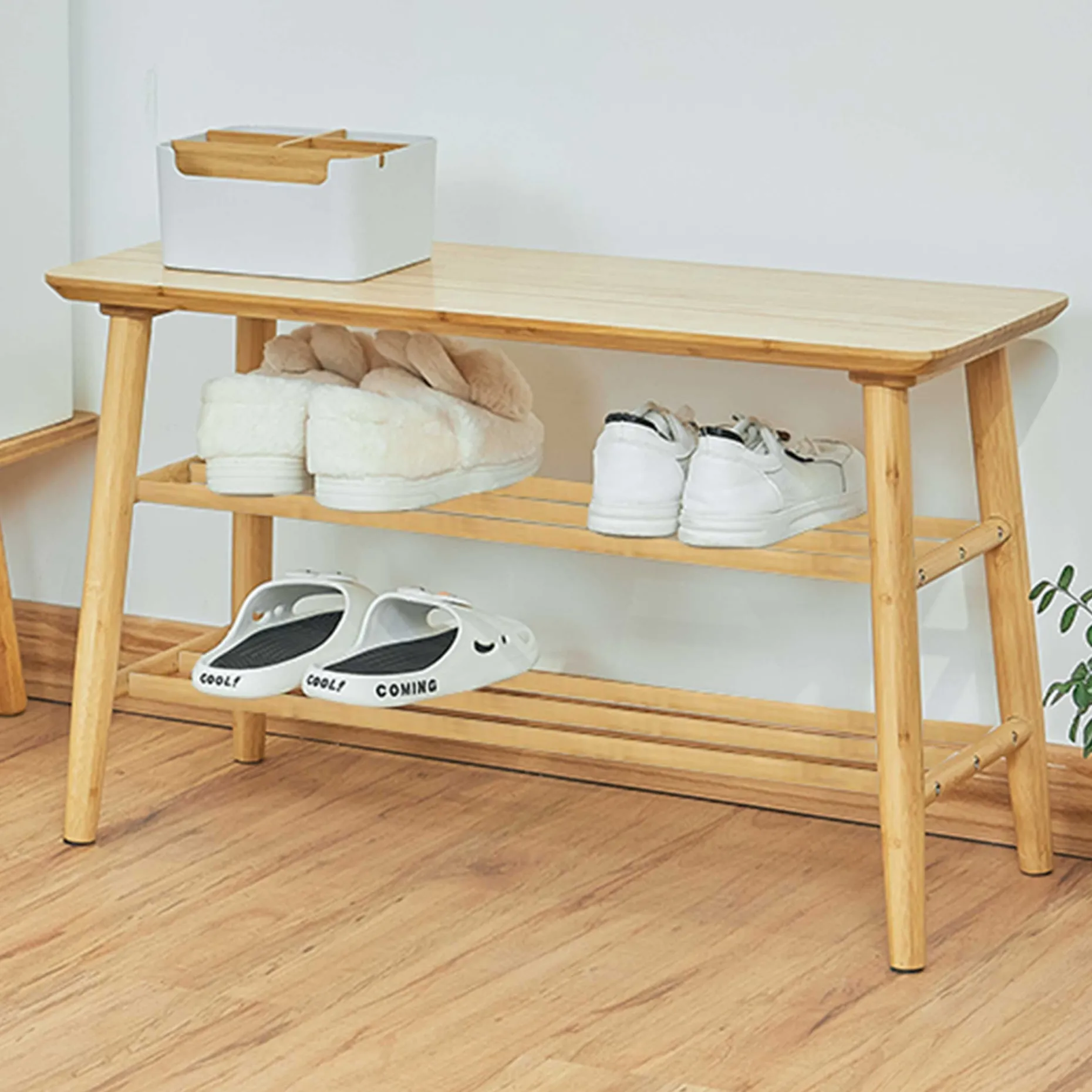 Reini Schuhregal - 67x28x43cm - Bambusholz