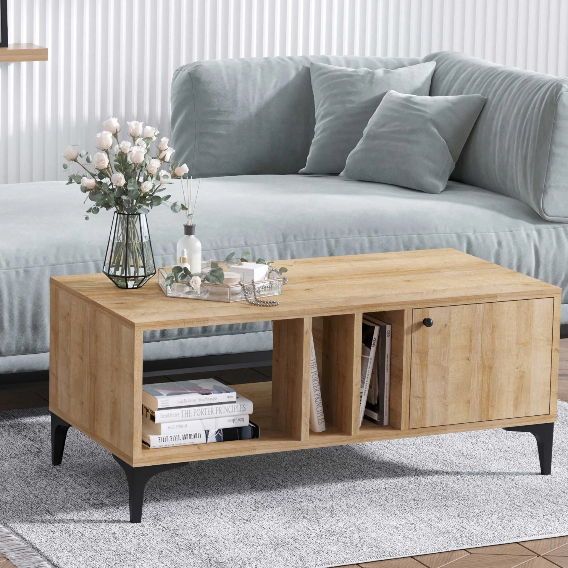 Emob Rigo Couchtisch | 100 % MELAMIN | Eiche