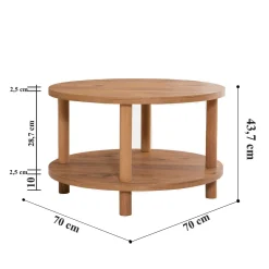 Emob Roby Couchtisch | 100 % MELAMIN | Atlantische Kiefer
