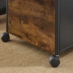 Rollbarer Büro-Aktenschrank mit Rädern, 2 Schubladen, 50kg