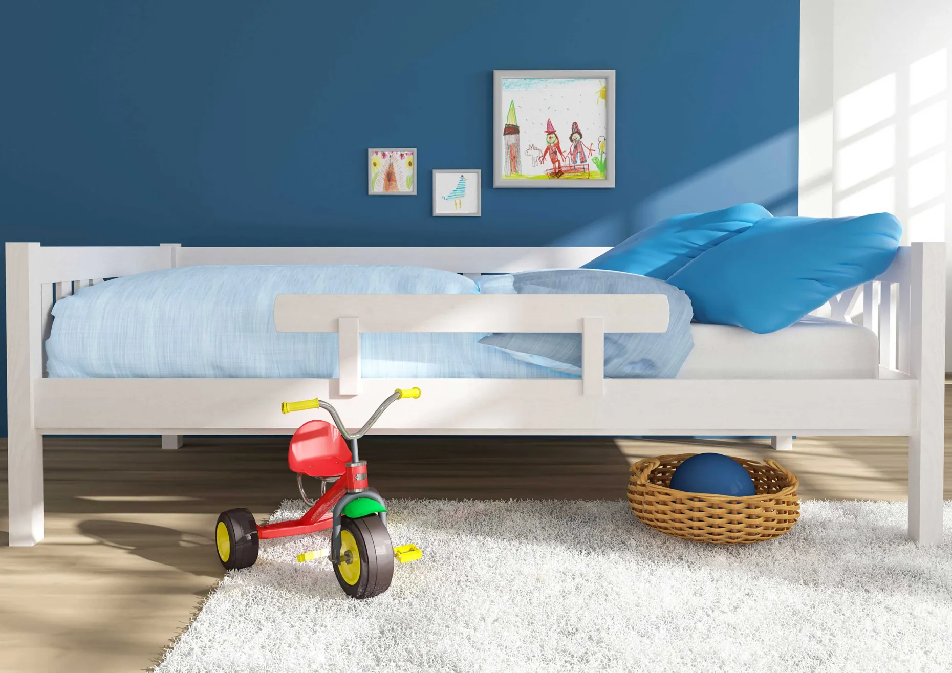 Romani Bettgitter | 90 x 6 x 24 cm | Weiß