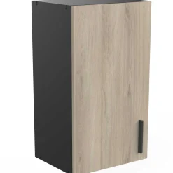 Romanie 40 cm Kleiderschrank 1 Drehtür und 1 Einlegeboden Kronberg Eiche/Mattschwarz