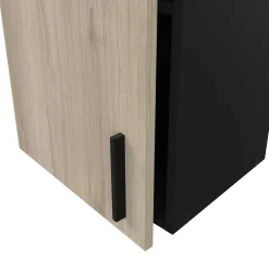 Romanie 40 cm Kleiderschrank 1 Drehtür und 1 Einlegeboden Kronberg Eiche/Mattschwarz