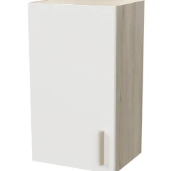 Romanie 40 cm Kleiderschrank 1 Drehtür und 1 Einlegeboden Kronberg Eiche/Mattweiß