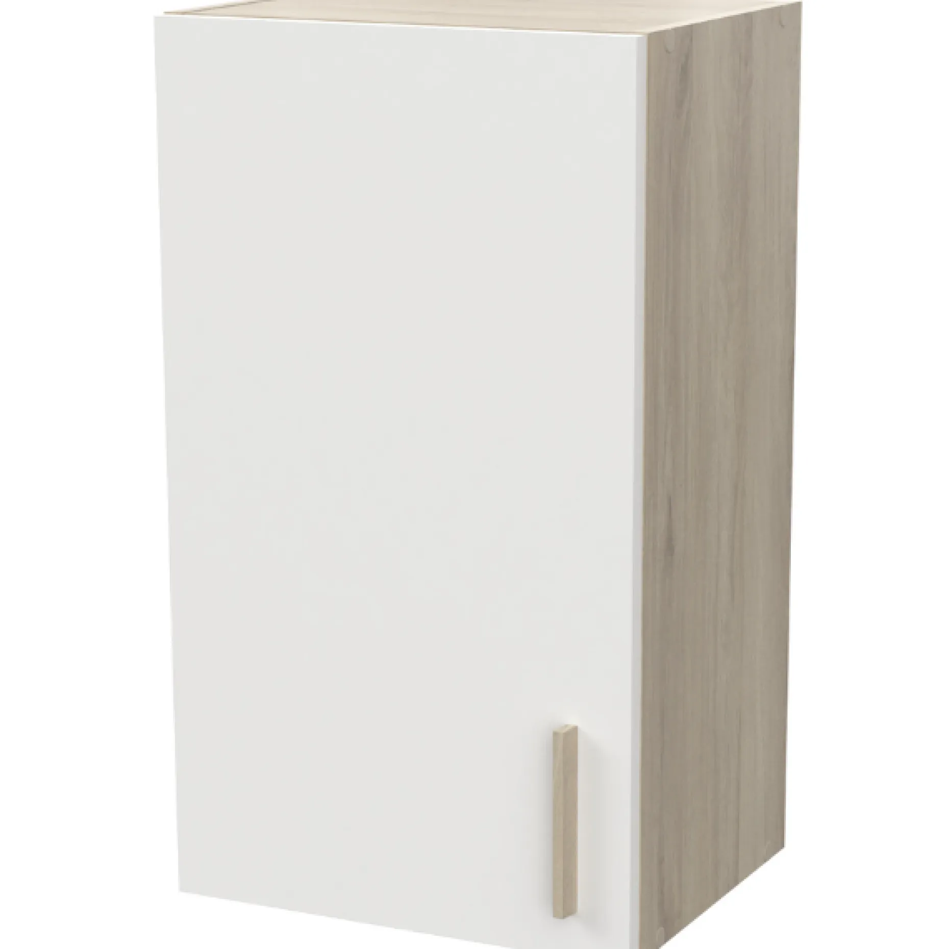 Romanie 40 cm Kleiderschrank 1 Drehtür und 1 Einlegeboden Kronberg Eiche/Mattweiß